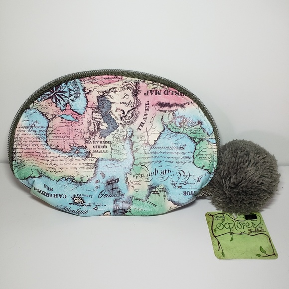 Handbags - Explorer by Traditions Map Themed Leather Pouch